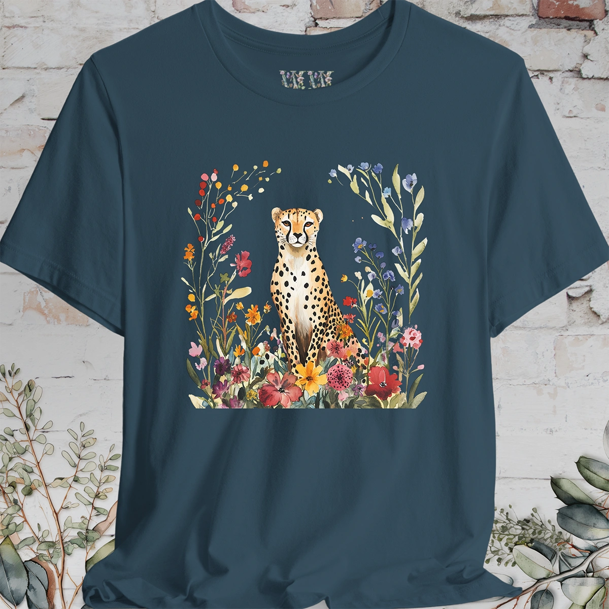 Cheetah with Wild Flowers T-Shirt