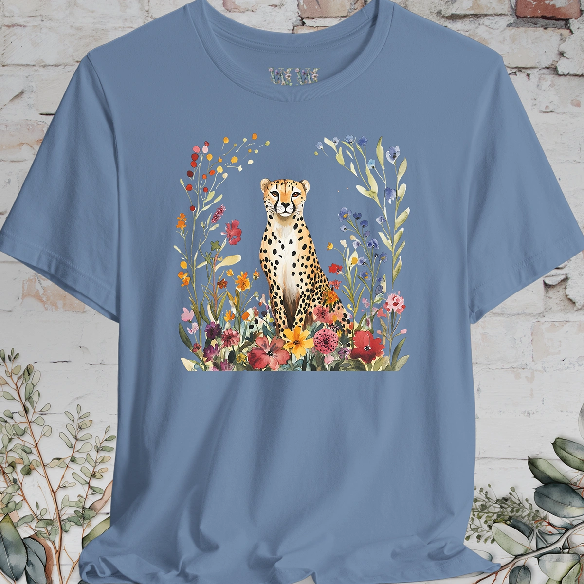 Cheetah with Wild Flowers T-Shirt