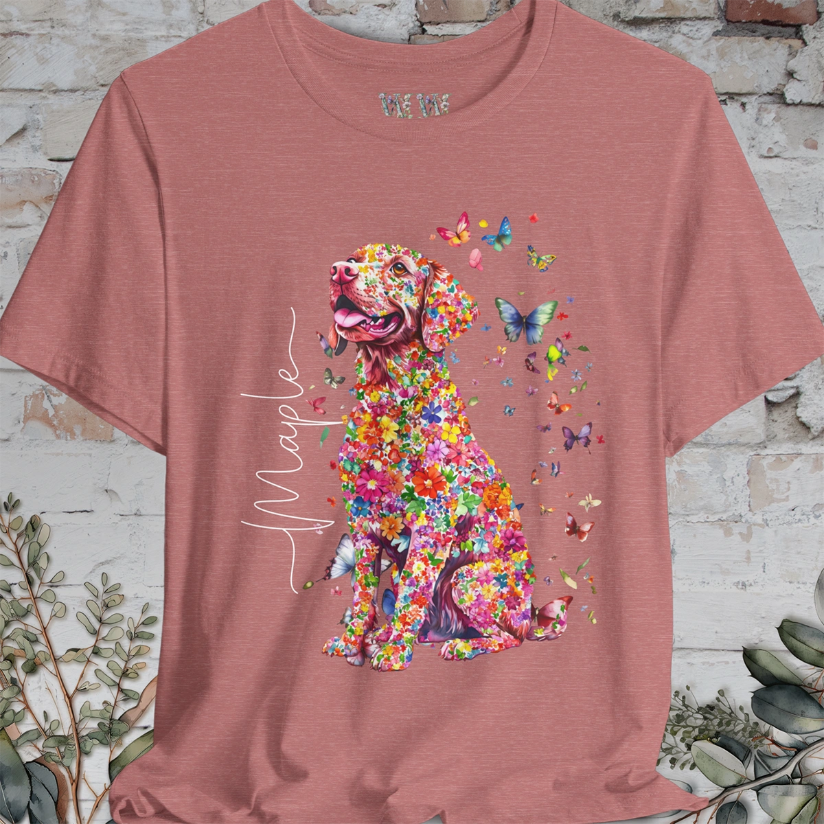 Chesapeake Bay Retriever Floral Butterfly T shirt