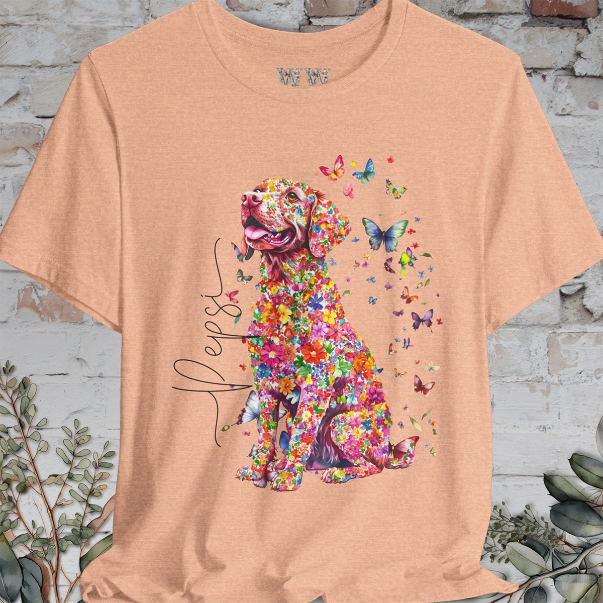 Chesapeake Bay Retriever Floral Butterfly T shirt