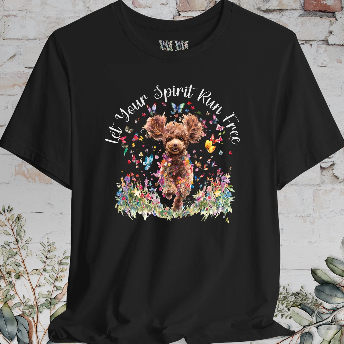Chocolate Cavoodle/Cavapoo 'Let your spirit run free' T shirt