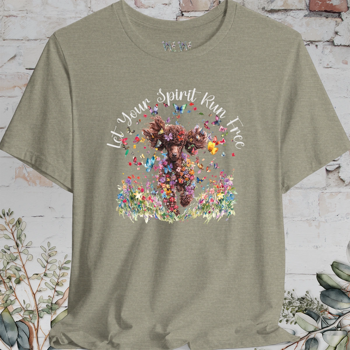 Chocolate Poodle 'Let your spirit run free' T shirt