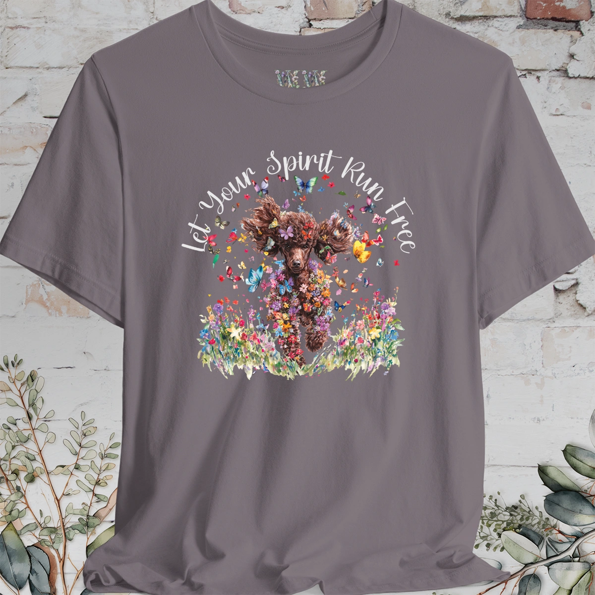 Chocolate Poodle 'Let your spirit run free' T shirt