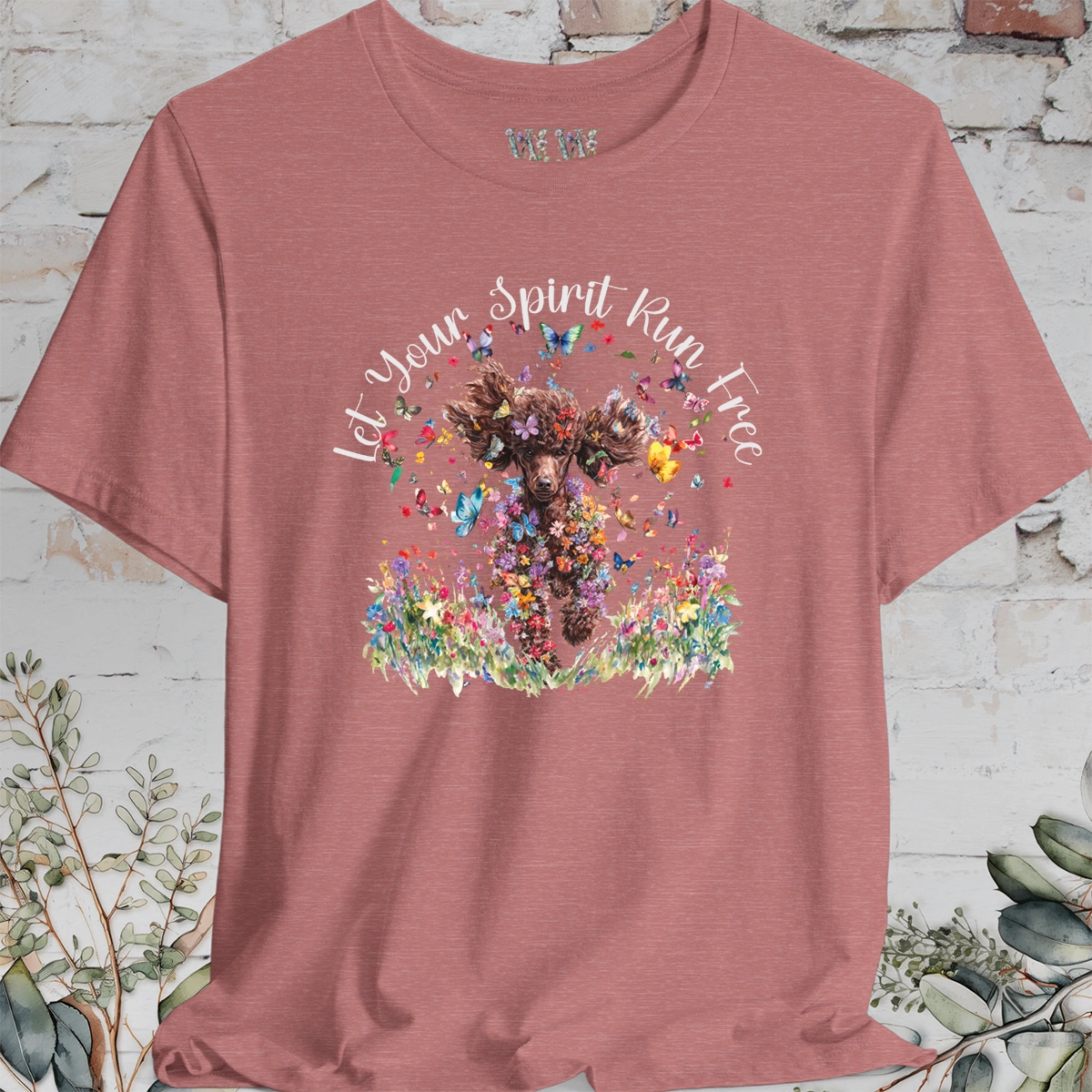 Chocolate Poodle 'Let your spirit run free' T shirt