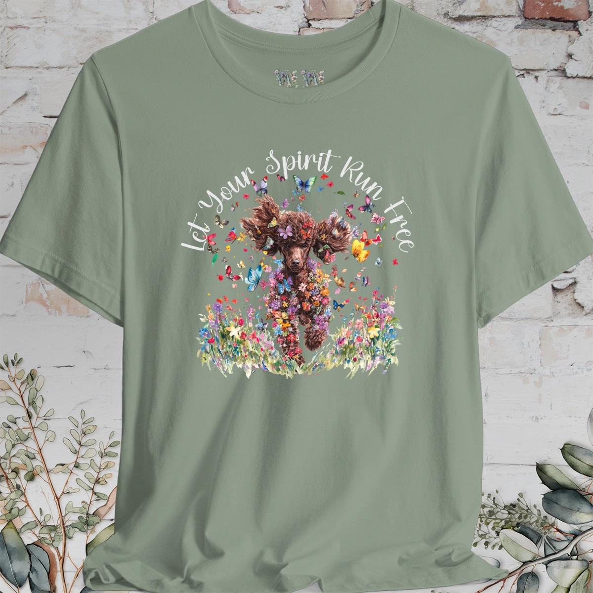 Chocolate Poodle 'Let your spirit run free' T shirt
