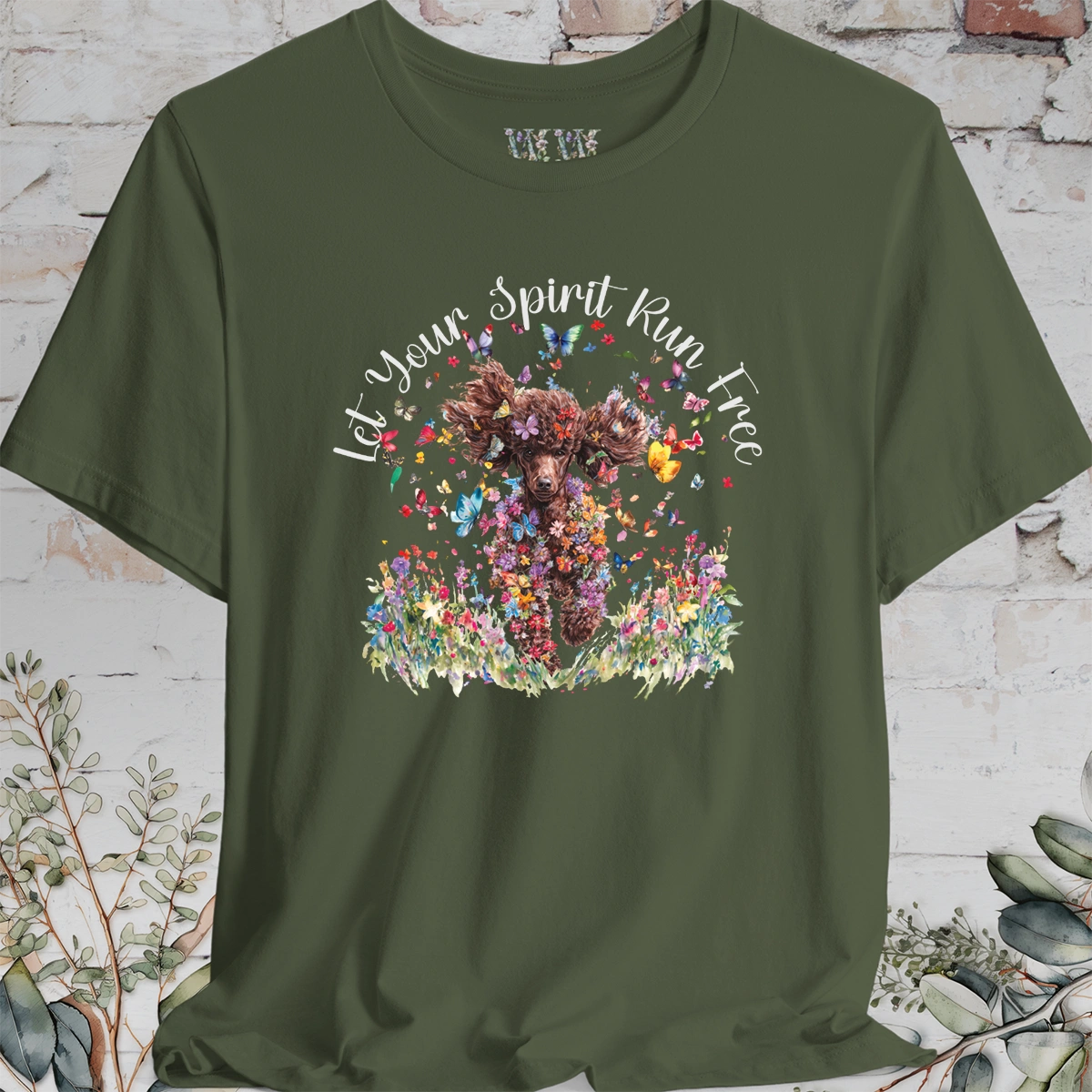Chocolate Poodle 'Let your spirit run free' T shirt