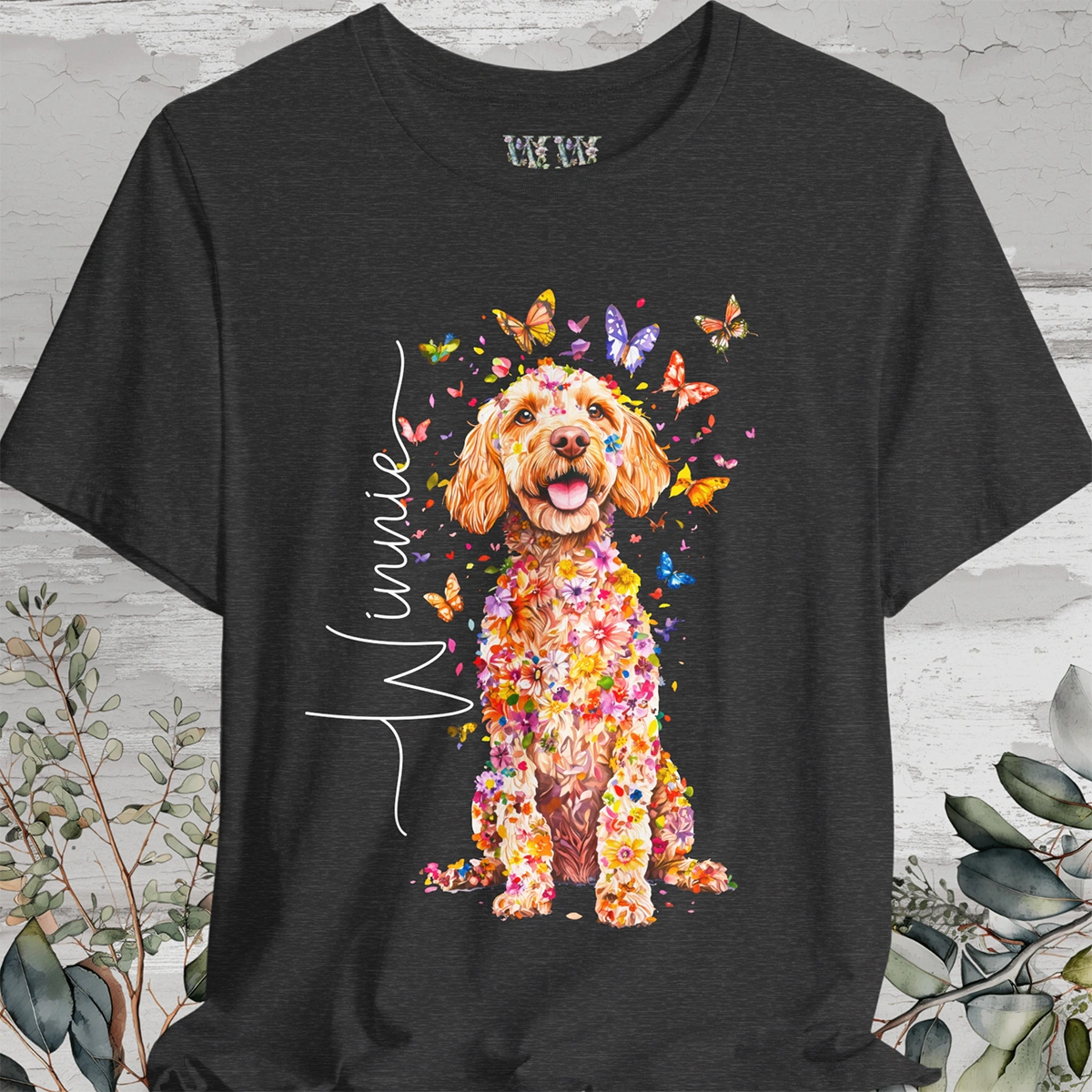 Cockapoo #2 Floral Personalized T shirt