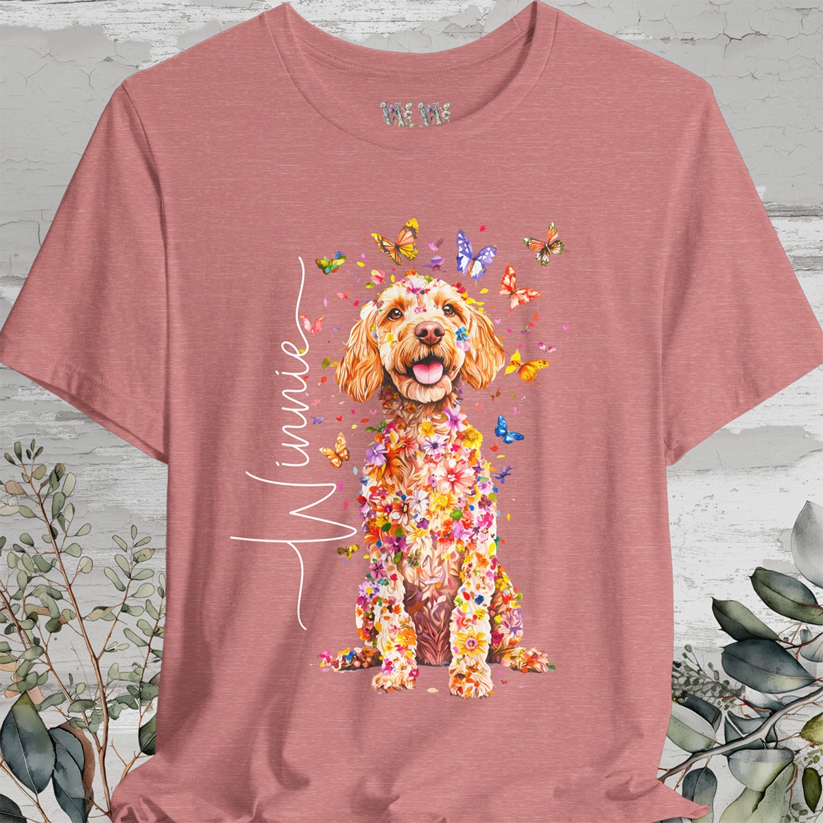 Cockapoo #2 Floral Personalized T shirt
