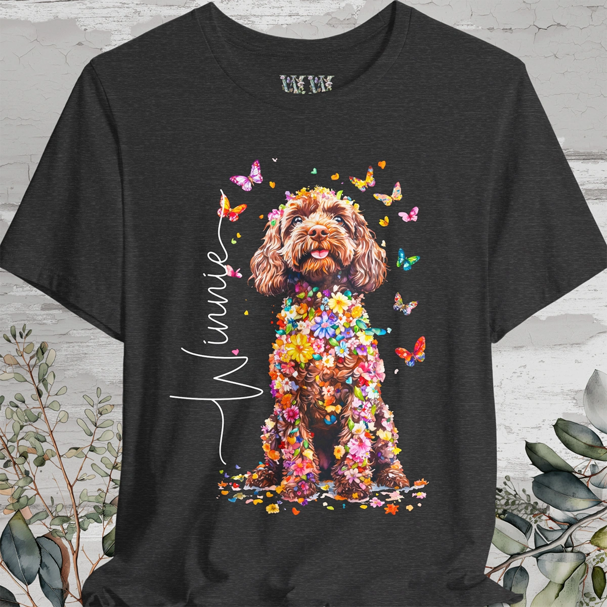 Cockapoo #1 Floral Personalized T shirt