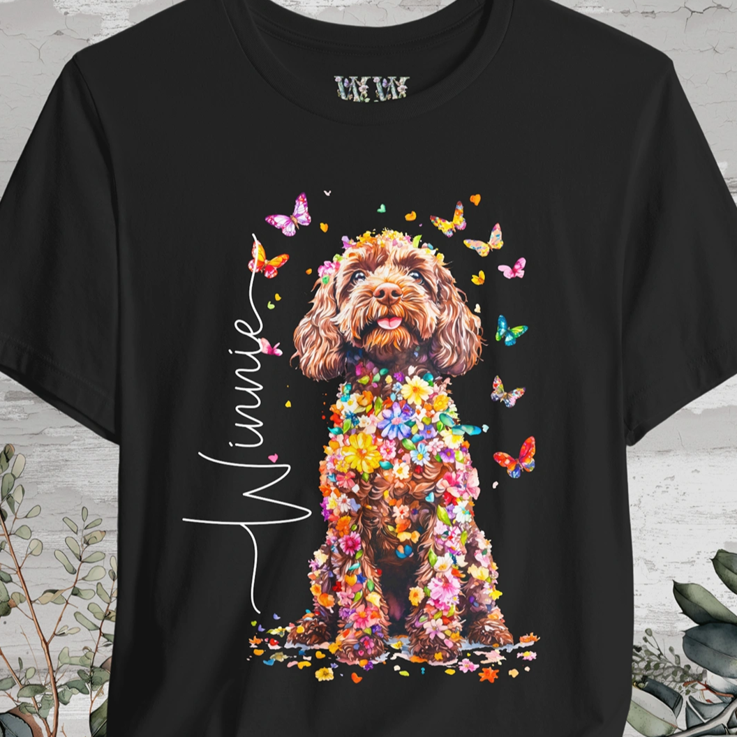 Cockapoo #1 Floral Personalized T shirt