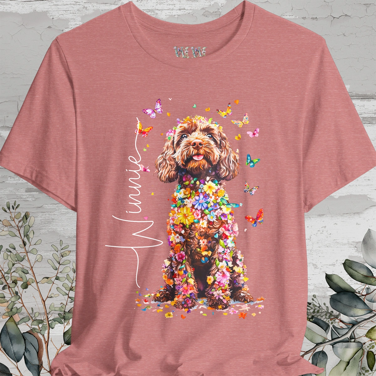Cockapoo #1 Floral Personalized T shirt