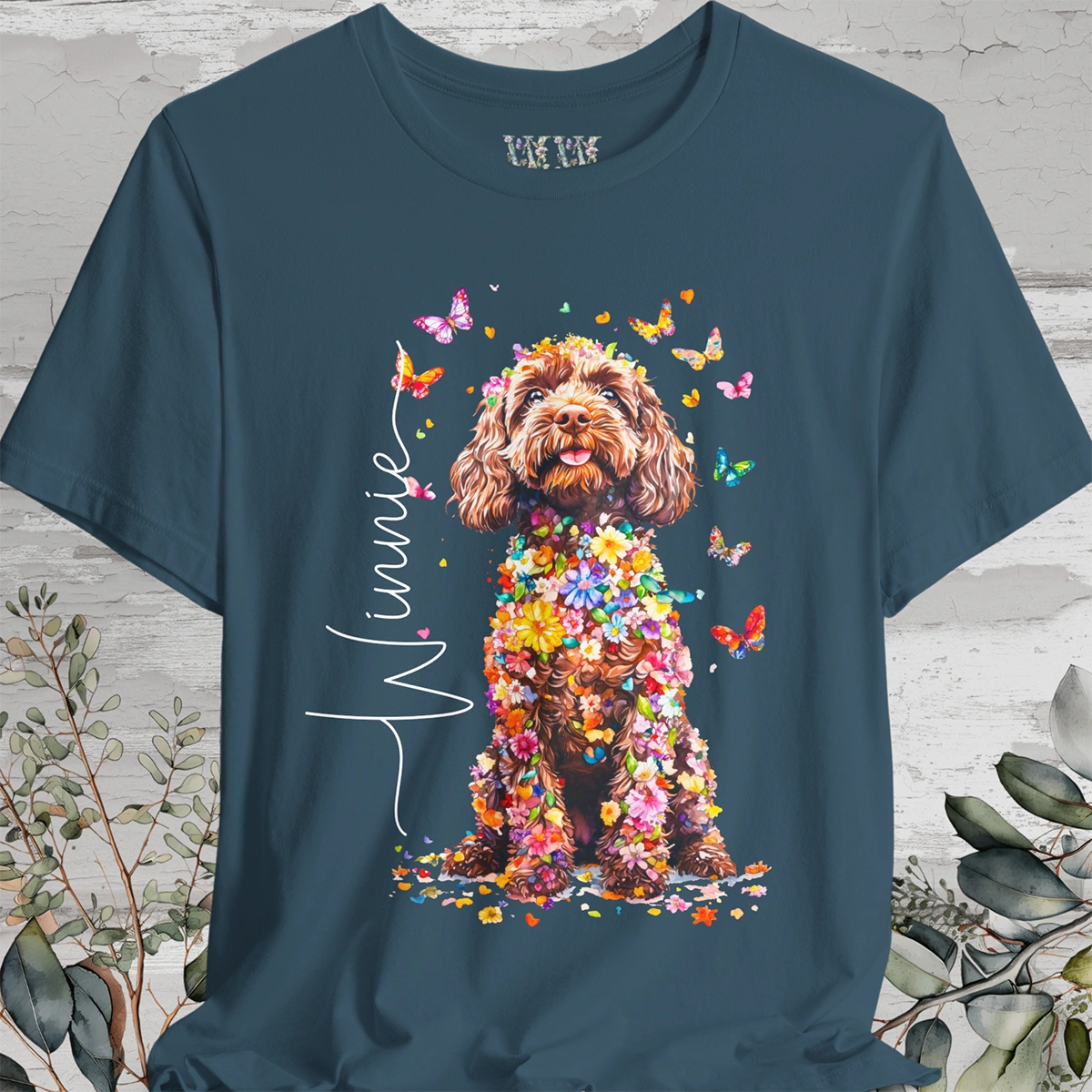 Cockapoo #1 Floral Personalized T shirt