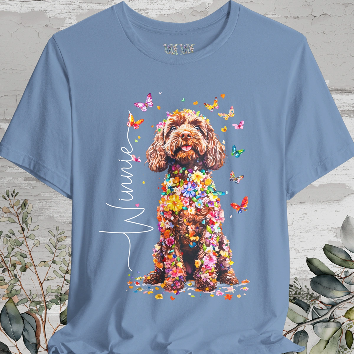 Cockapoo #1 Floral Personalized T shirt