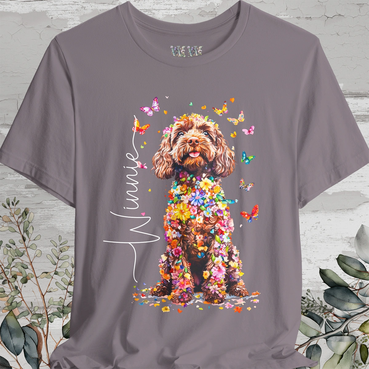 Cockapoo #1 Floral Personalized T shirt