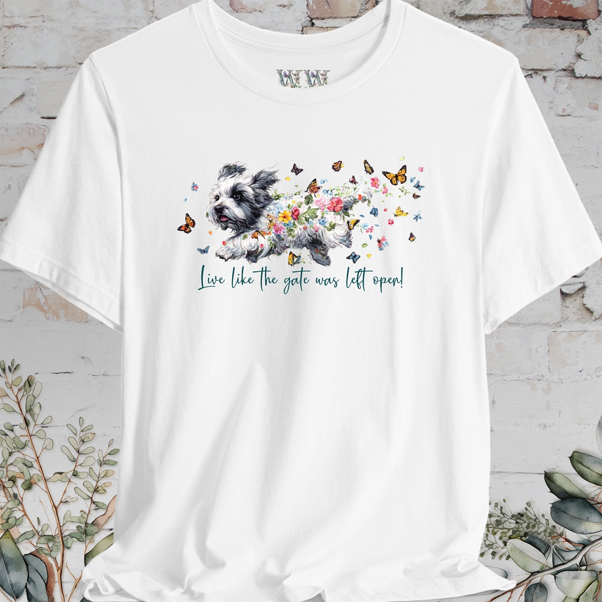Coton de Tulear "Live like the gate was left open" T shirt