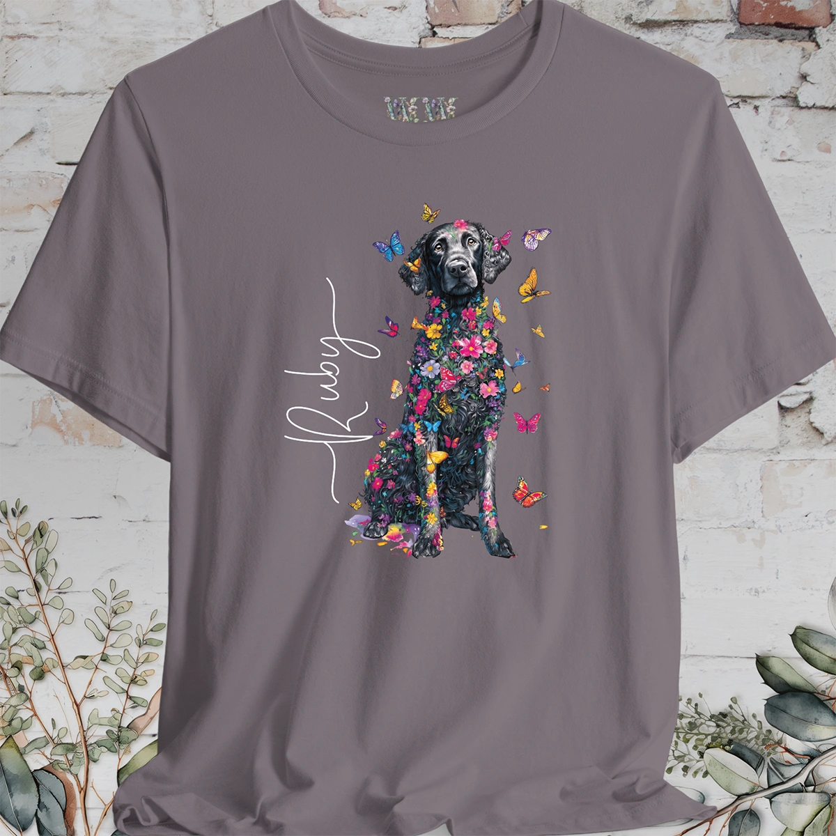 Curly Coated Retriever #1 Floral Personalized T shirt