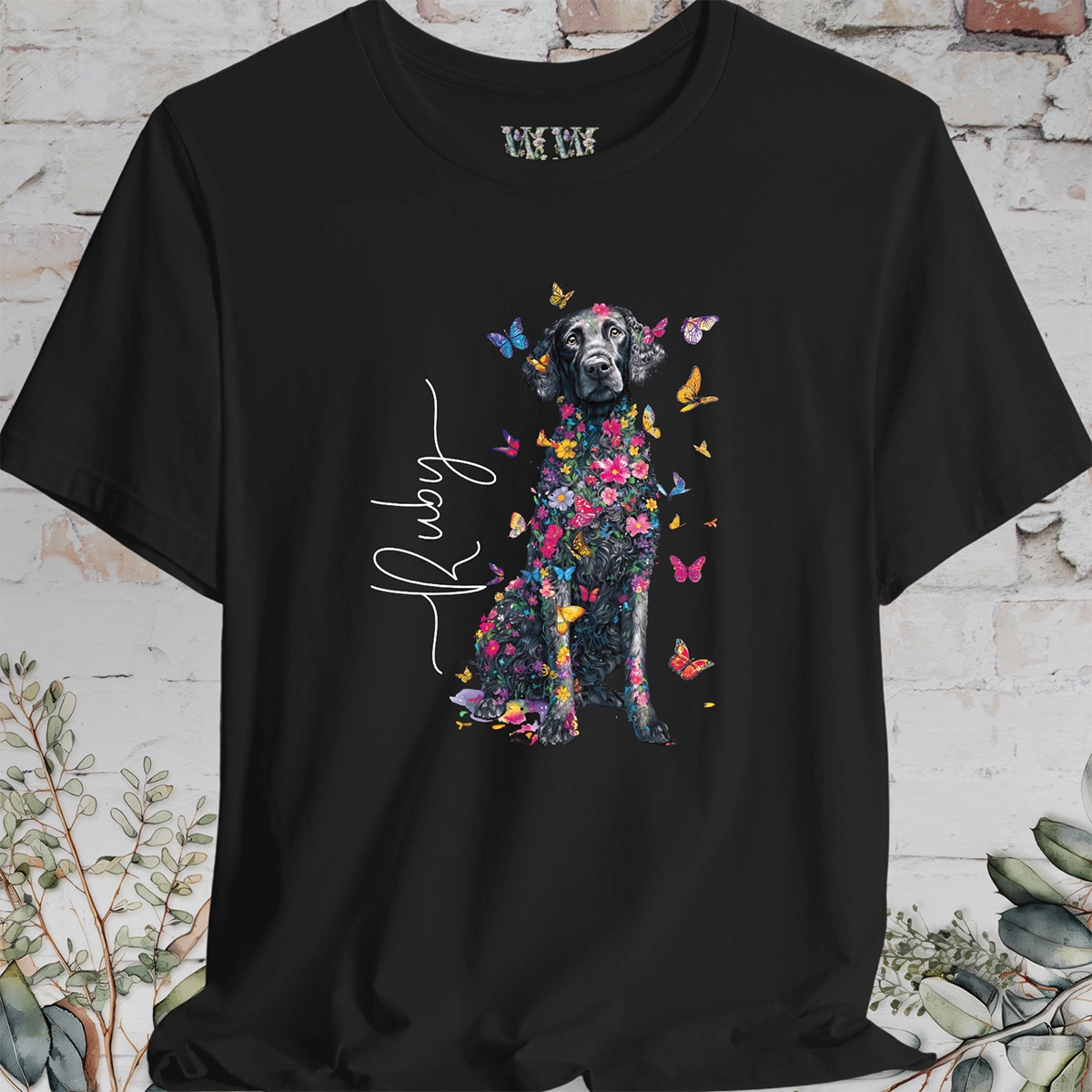 Curly Coated Retriever #1 Floral Personalized T shirt
