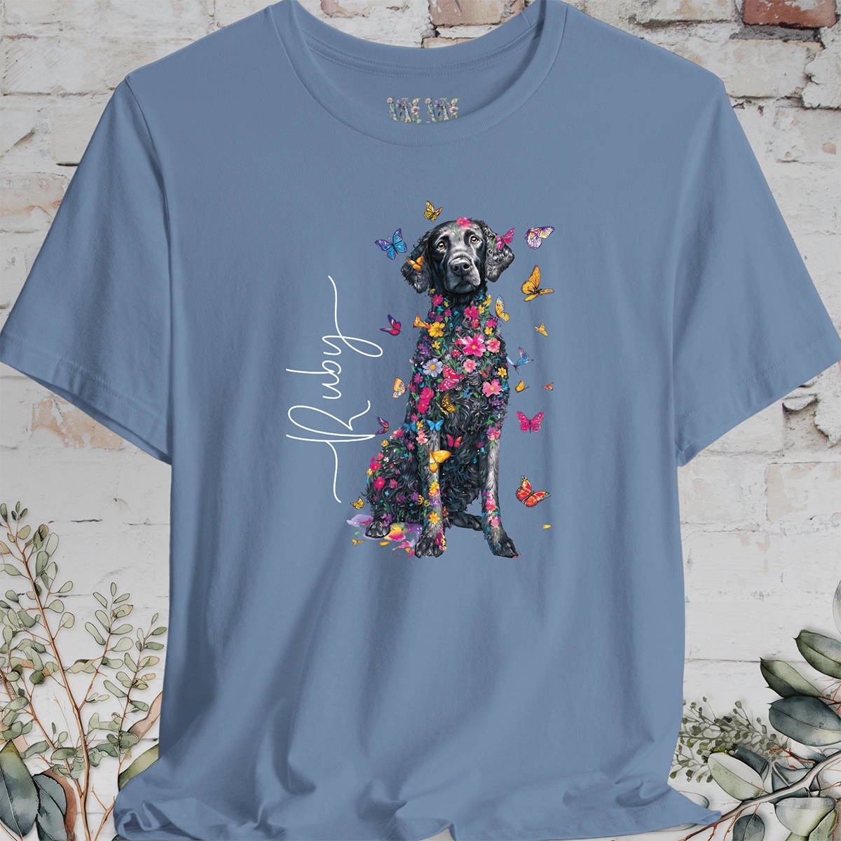 Curly Coated Retriever #1 Floral Personalized T shirt