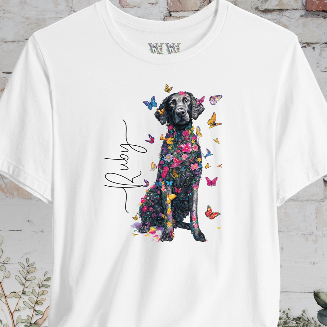 Curly Coated Retriever #1 Floral Personalized T shirt