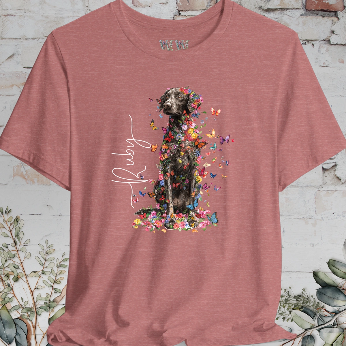 Curly Coated Retriever #2 Floral Personalized T shirt