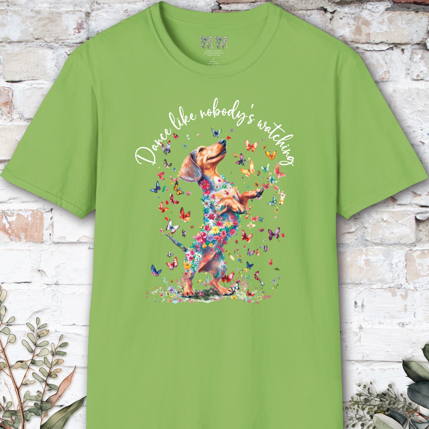 Dachshund #1 "Dance like nobody's watching" unisex T shirt