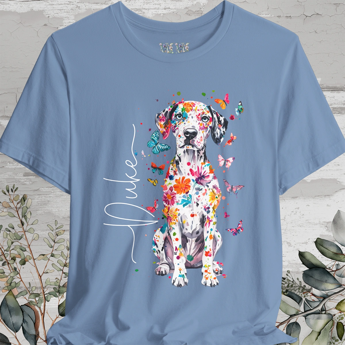 Dalmatian #2 Floral Personalized T shirt