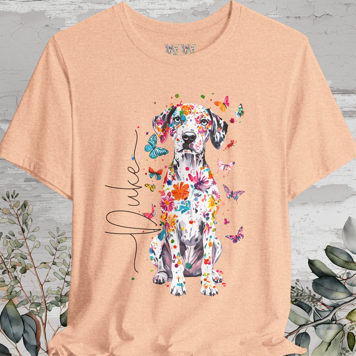 Dalmatian #2 Floral Personalized T shirt