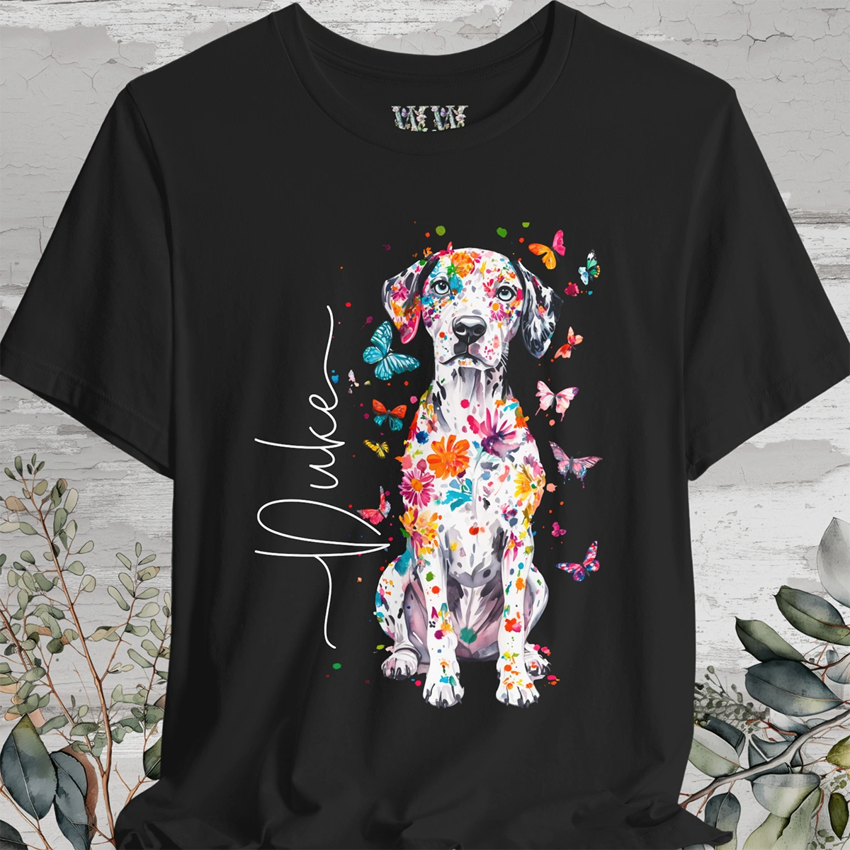 Dalmatian #2 Floral Personalized T shirt