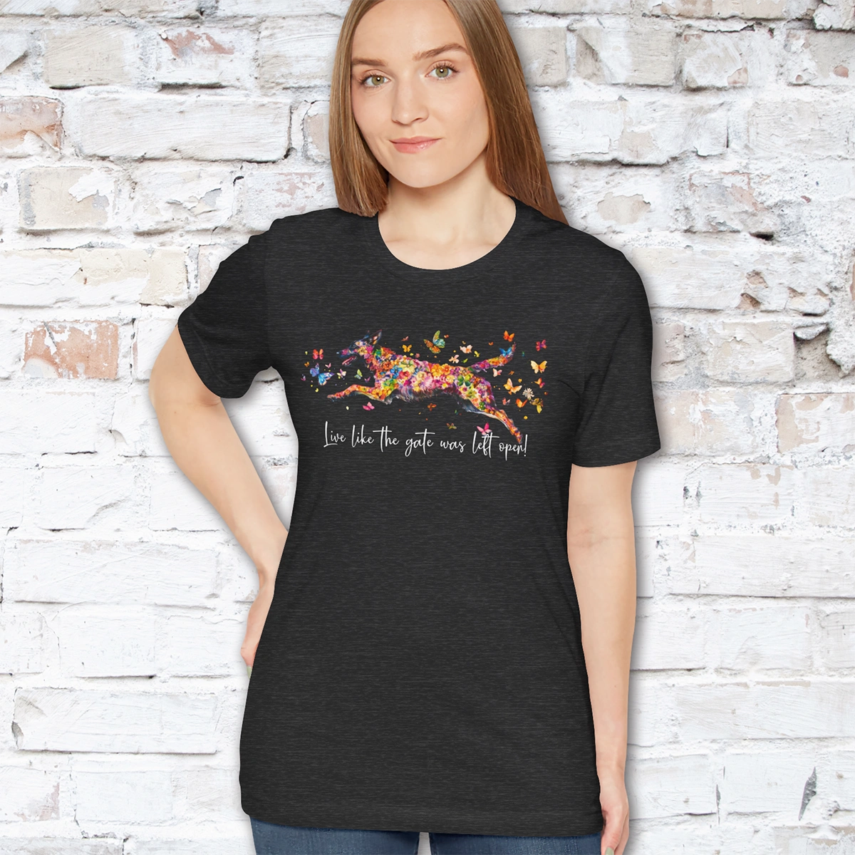 Dutch Shepherd "Live like the gate was left open" Unisex T shirt