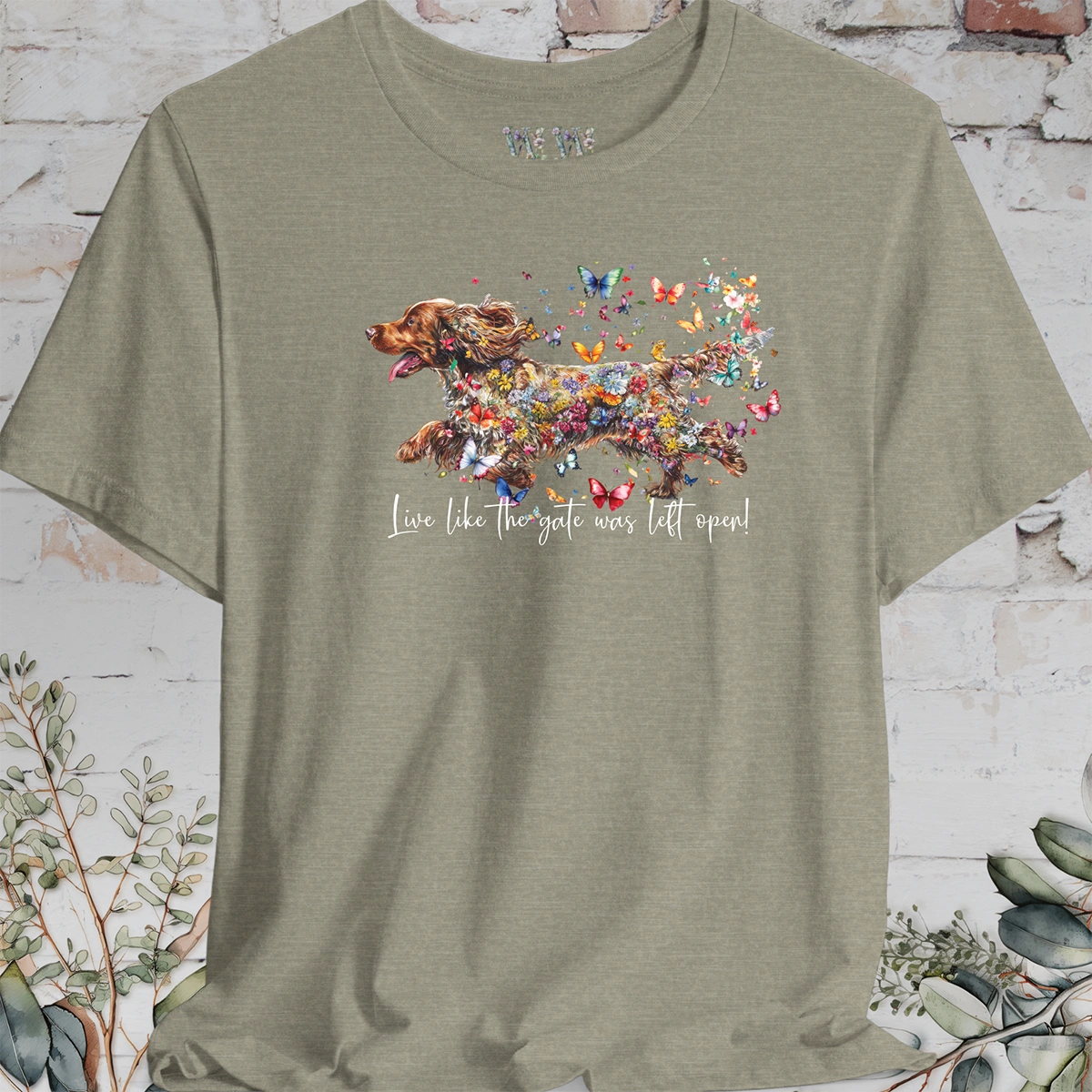 English Cocker Spaniel #2 "Live like the gate was left open" T shirt