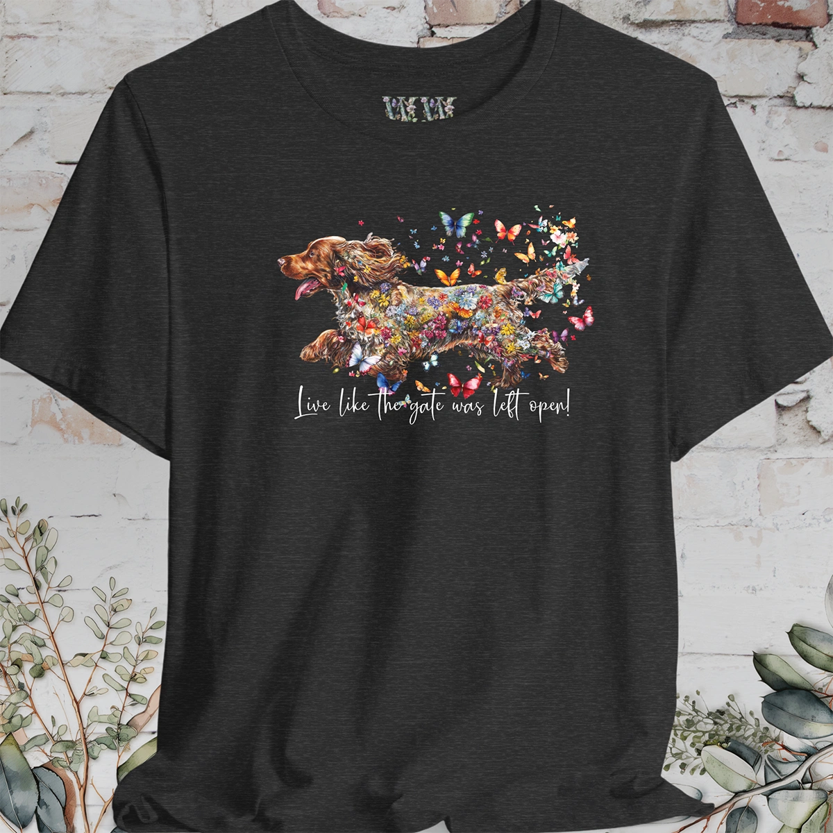 English Cocker Spaniel #2 "Live like the gate was left open" T shirt