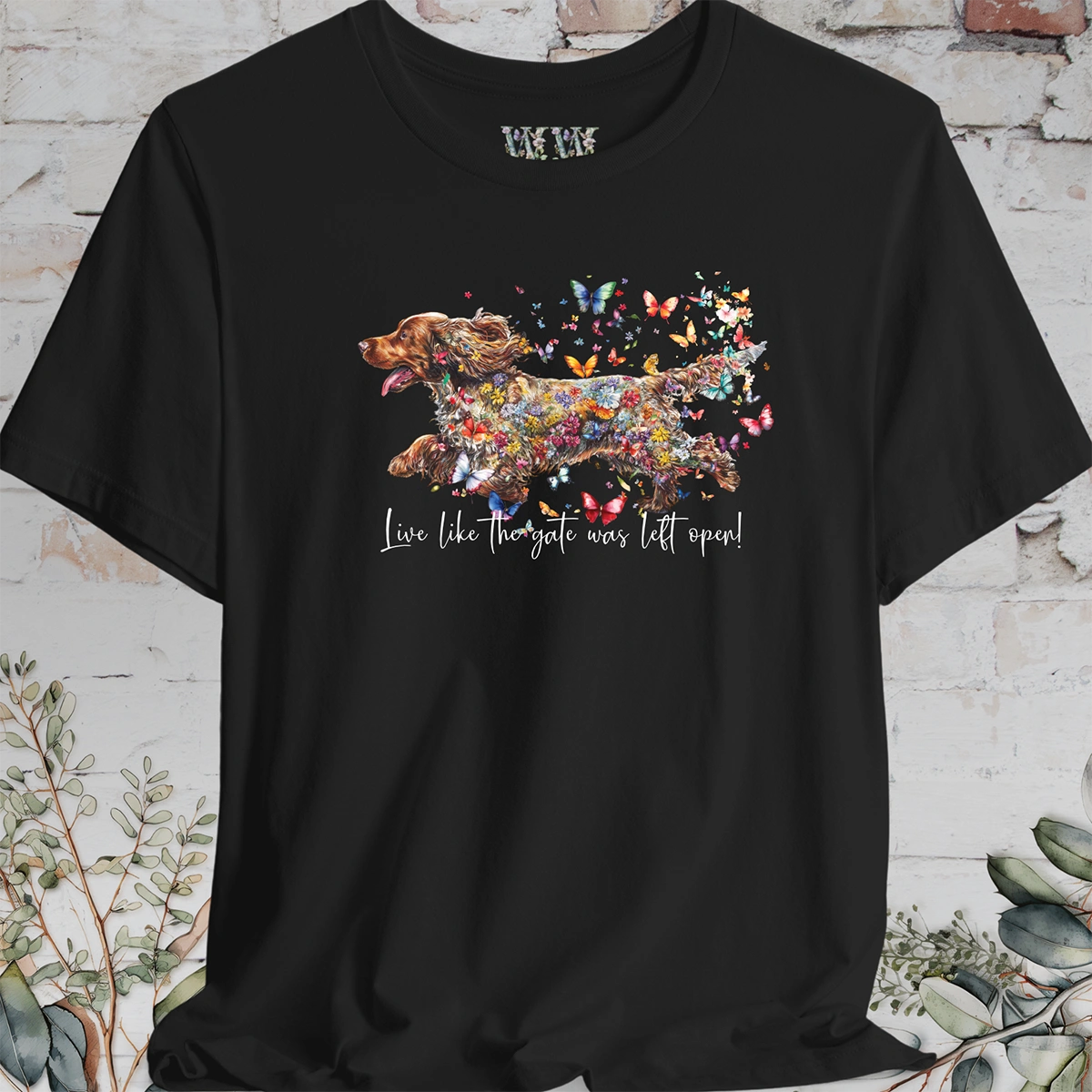 English Cocker Spaniel #2 "Live like the gate was left open" T shirt