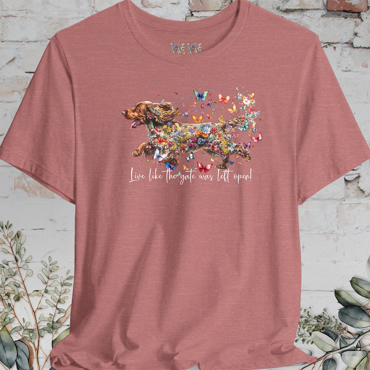 English Cocker Spaniel #2 "Live like the gate was left open" T shirt