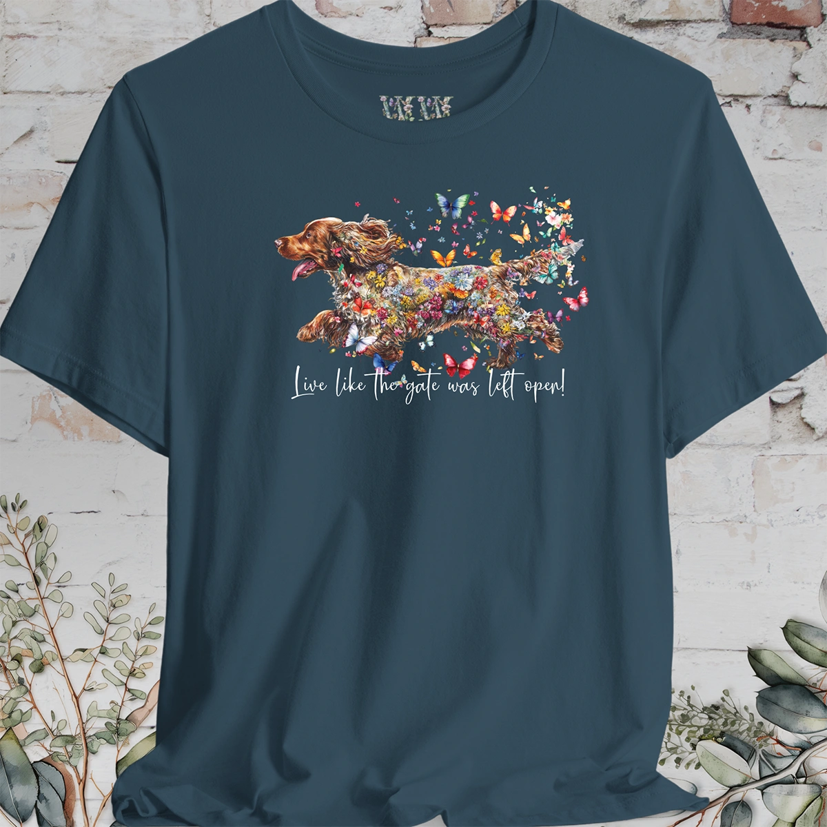 English Cocker Spaniel #2 "Live like the gate was left open" T shirt