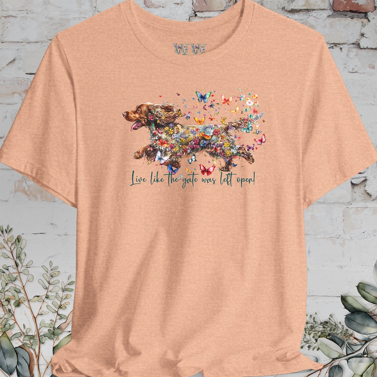 English Cocker Spaniel #2 "Live like the gate was left open" T shirt