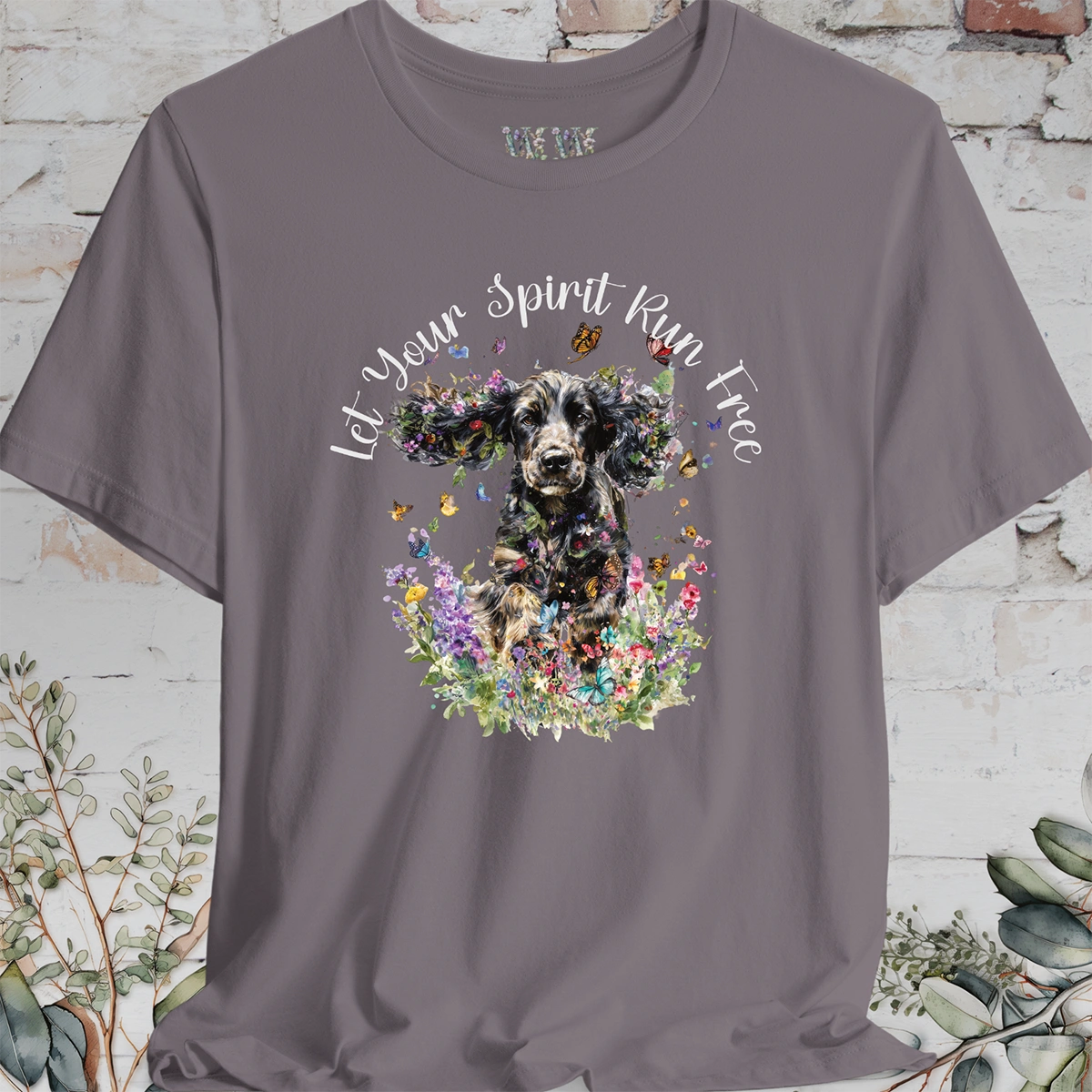 English Cocker Spaniel #2 'Let your spirit run free' T shirt