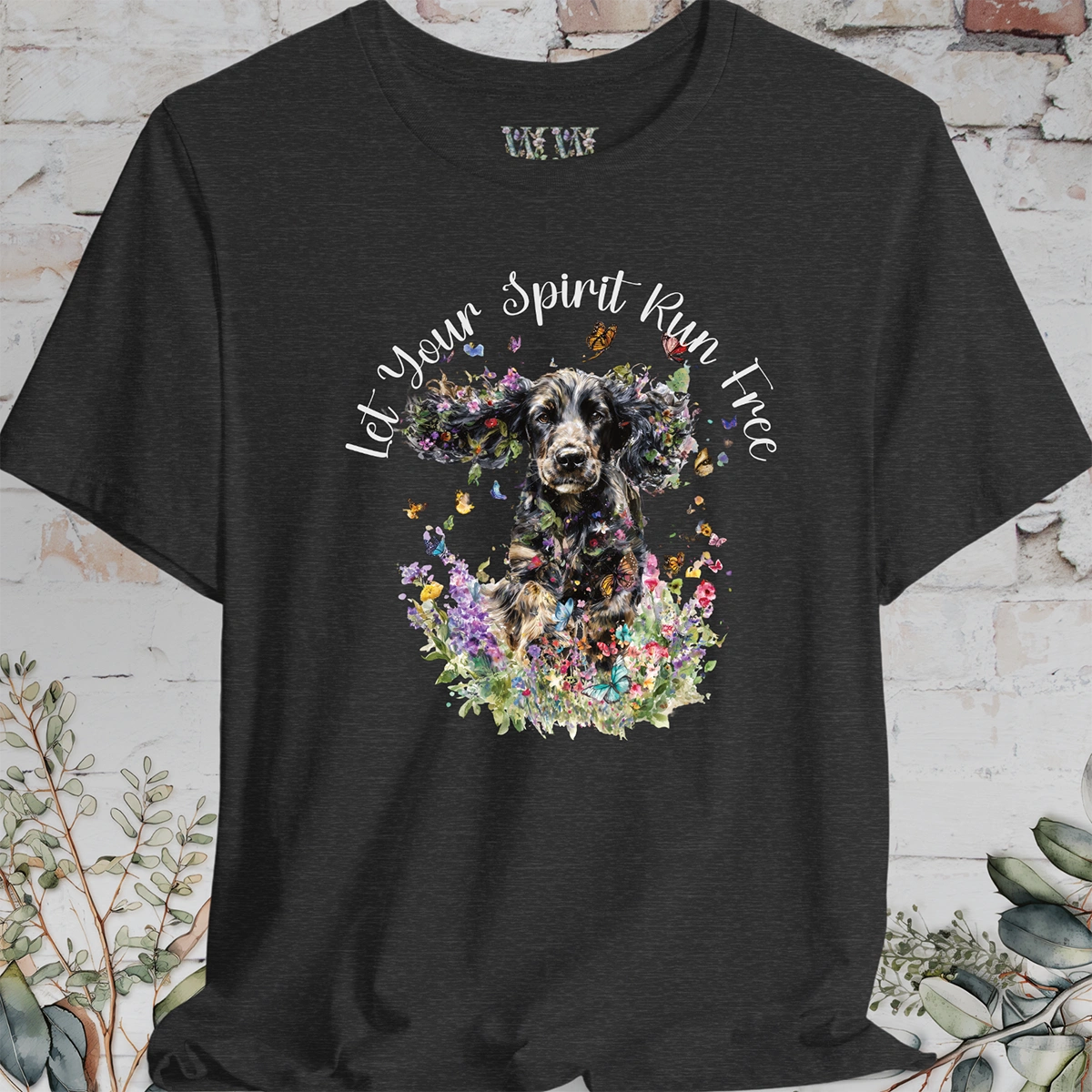 English Cocker Spaniel #2 'Let your spirit run free' T shirt