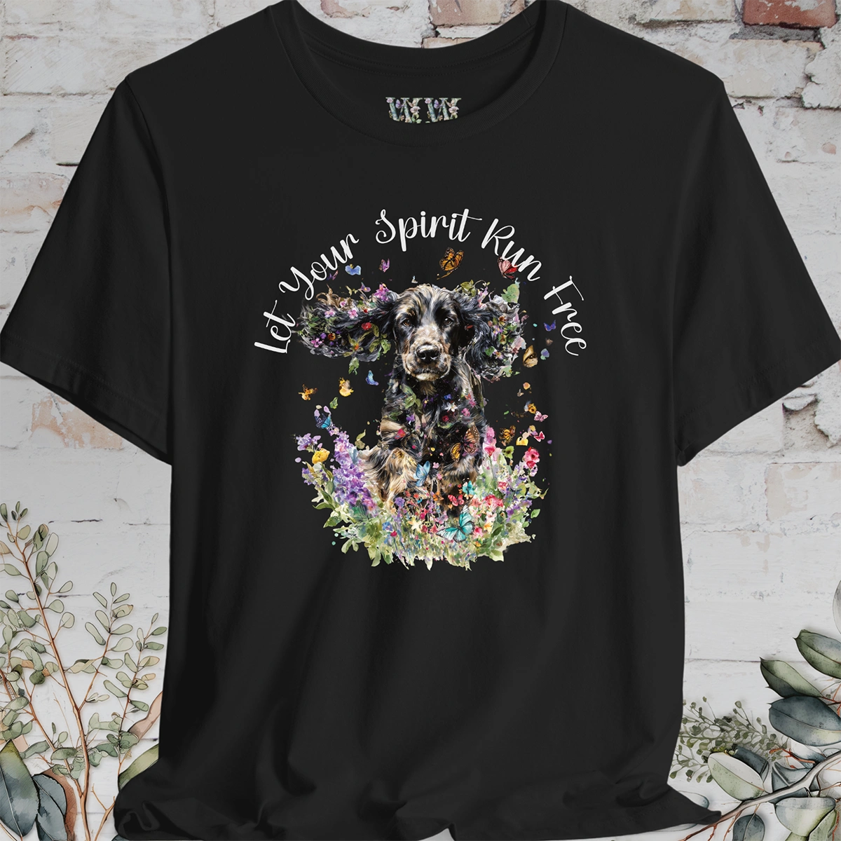 English Cocker Spaniel #2 'Let your spirit run free' T shirt