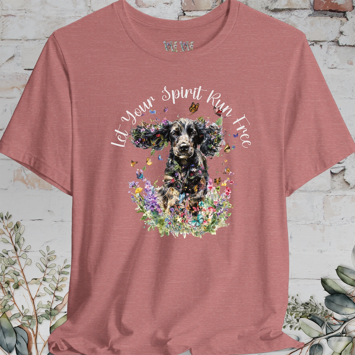 English Cocker Spaniel #2 'Let your spirit run free' T shirt