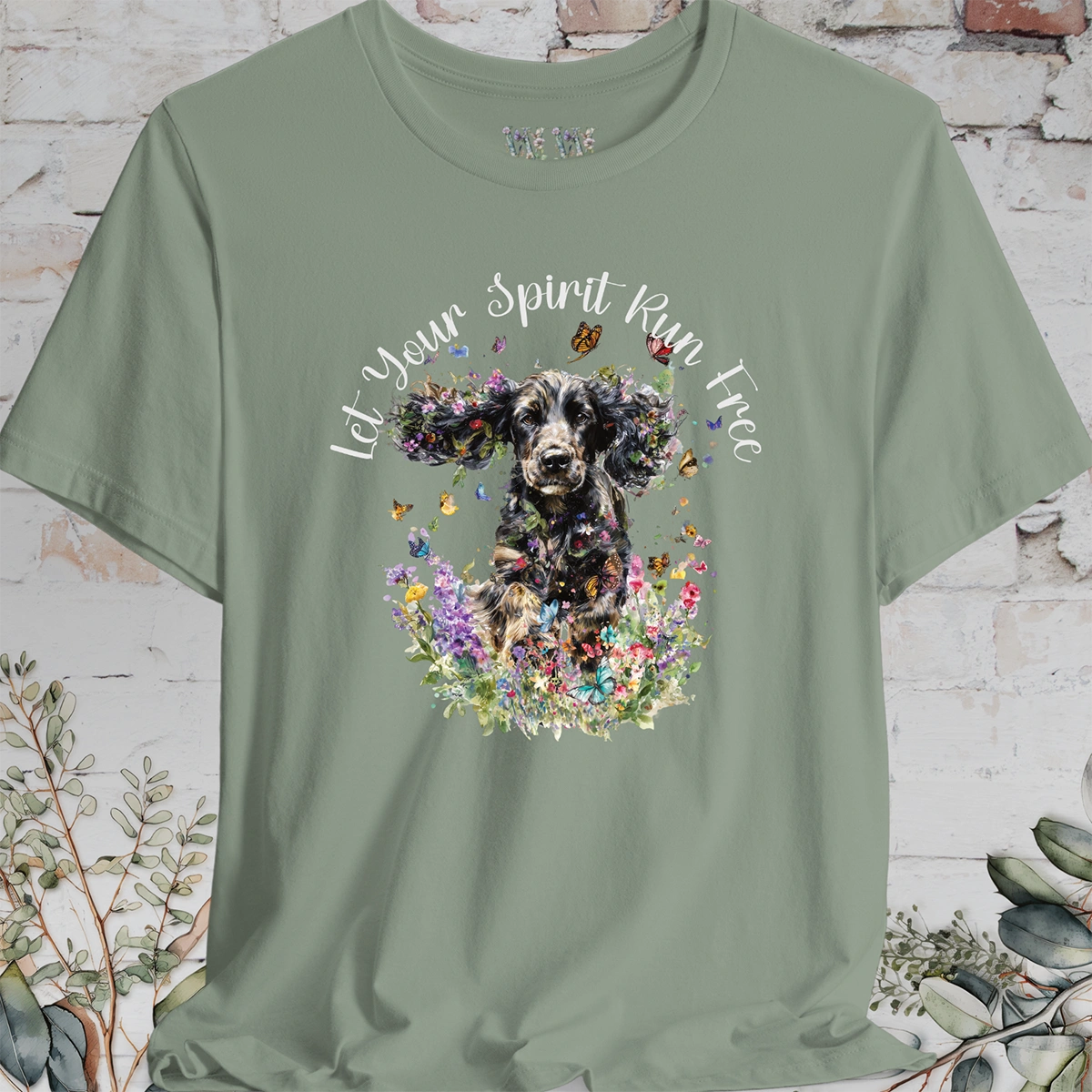 English Cocker Spaniel #2 'Let your spirit run free' T shirt
