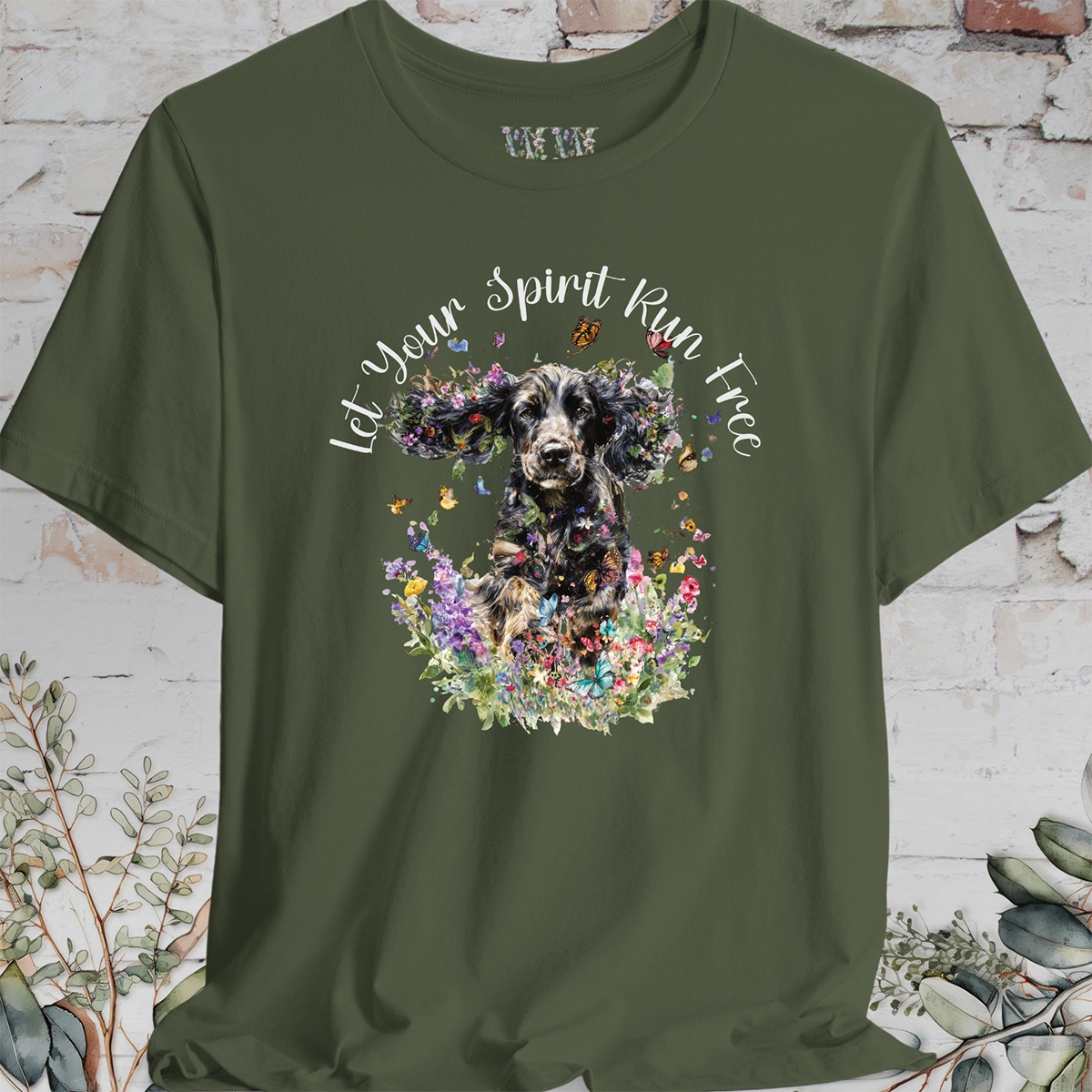 English Cocker Spaniel #2 'Let your spirit run free' T shirt