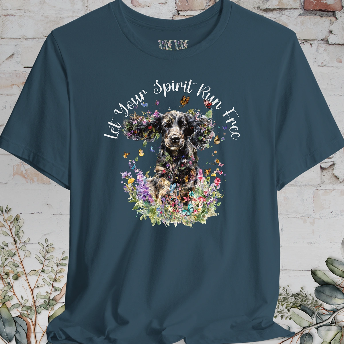 English Cocker Spaniel #2 'Let your spirit run free' T shirt