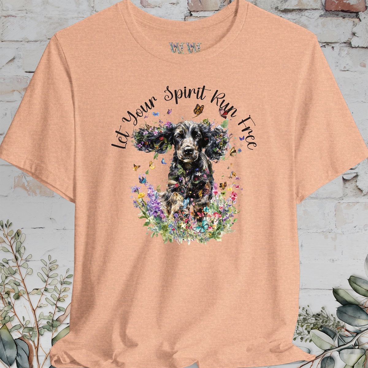 English Cocker Spaniel #2 'Let your spirit run free' T shirt