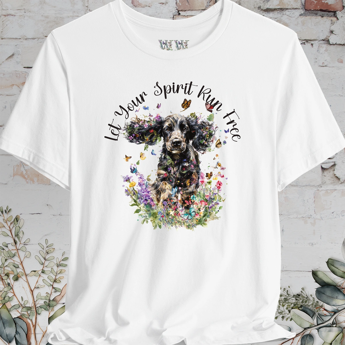 English Cocker Spaniel #2 'Let your spirit run free' T shirt
