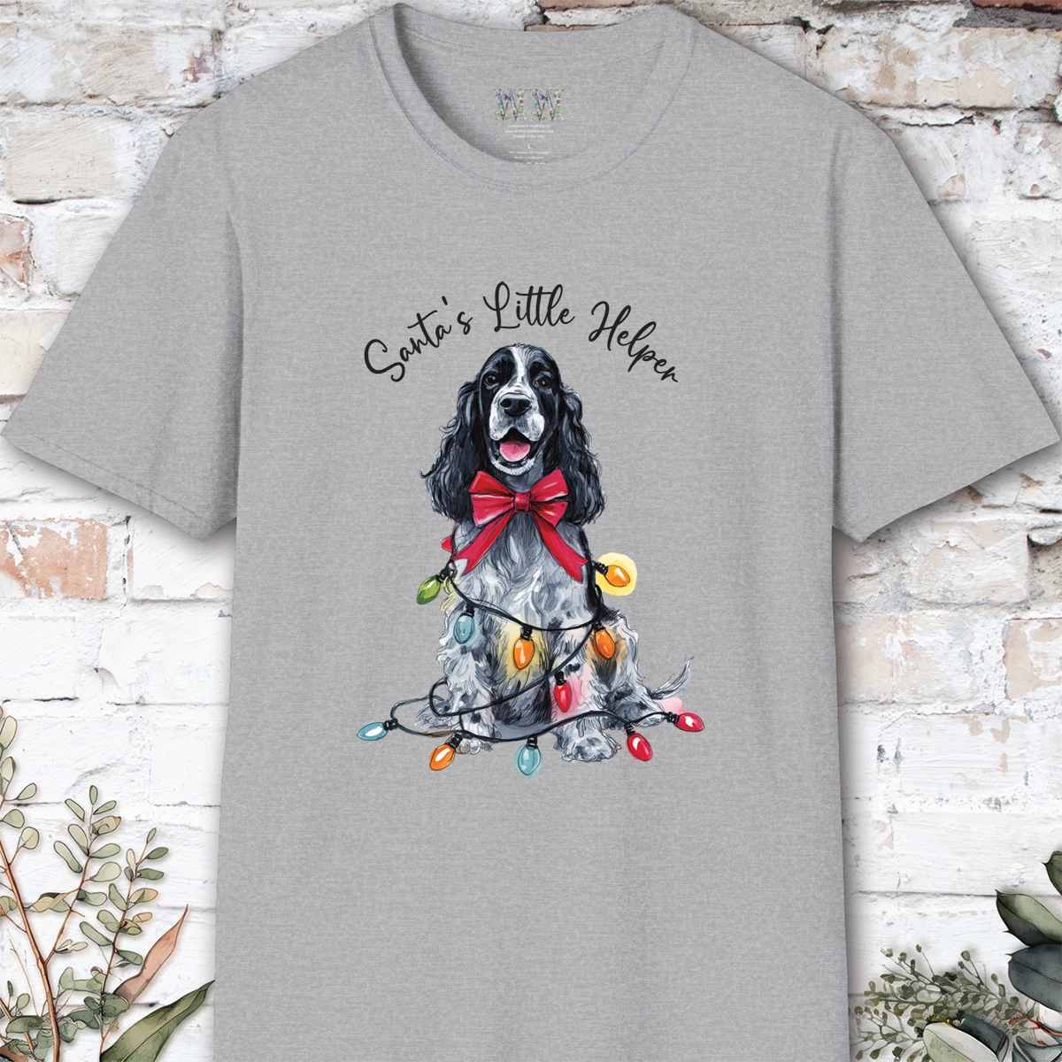 English Cocker Spaniel #5 Santa's little helper. unisex T shirt