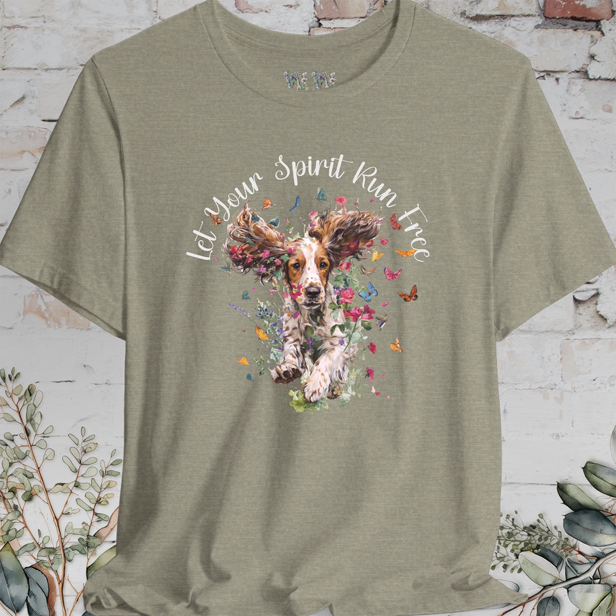 English Cocker Spaniel #3 'Let your spirit run free' T shirt