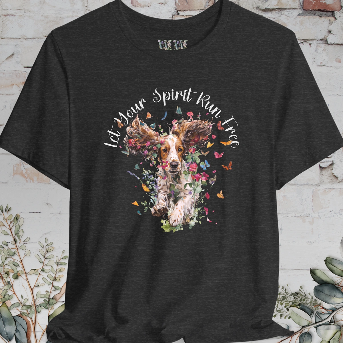 English Cocker Spaniel #3 'Let your spirit run free' T shirt