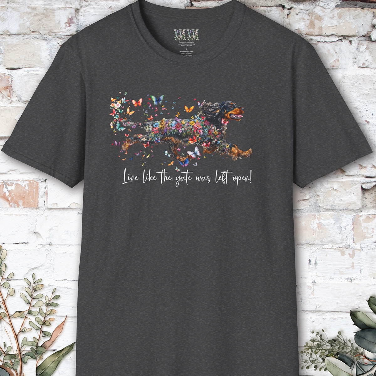 English Cocker Spaniel "Live like the gate was left open" T shirt