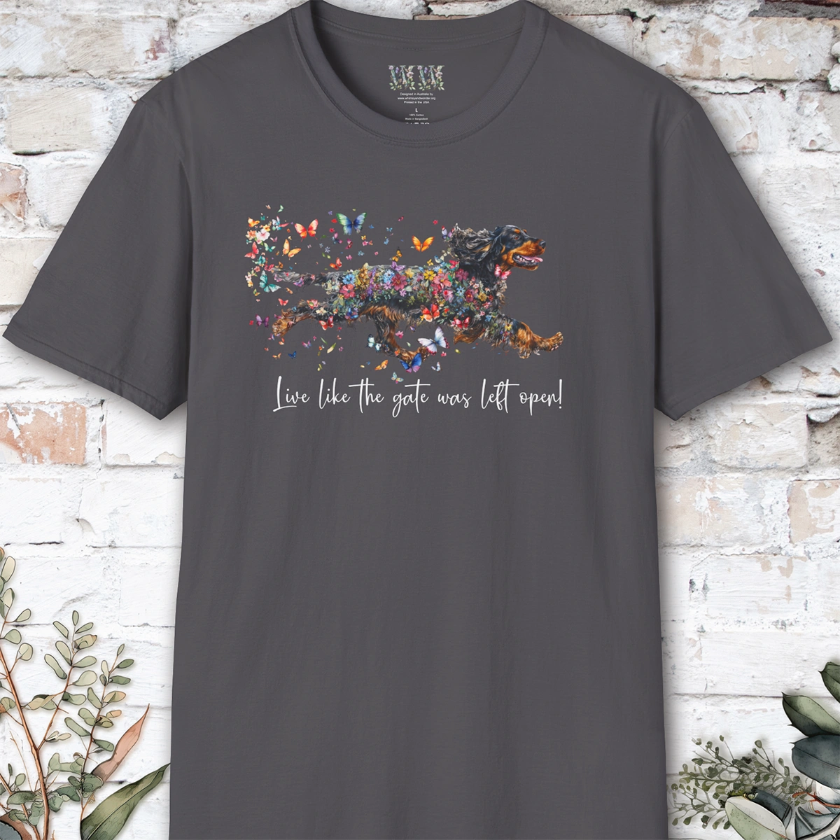 English Cocker Spaniel "Live like the gate was left open" T shirt