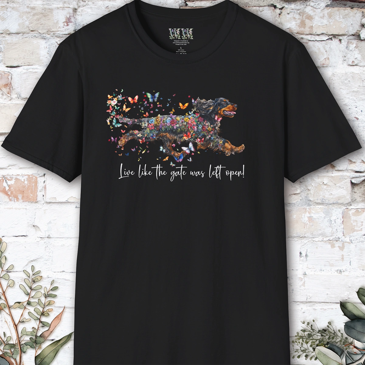 English Cocker Spaniel "Live like the gate was left open" T shirt